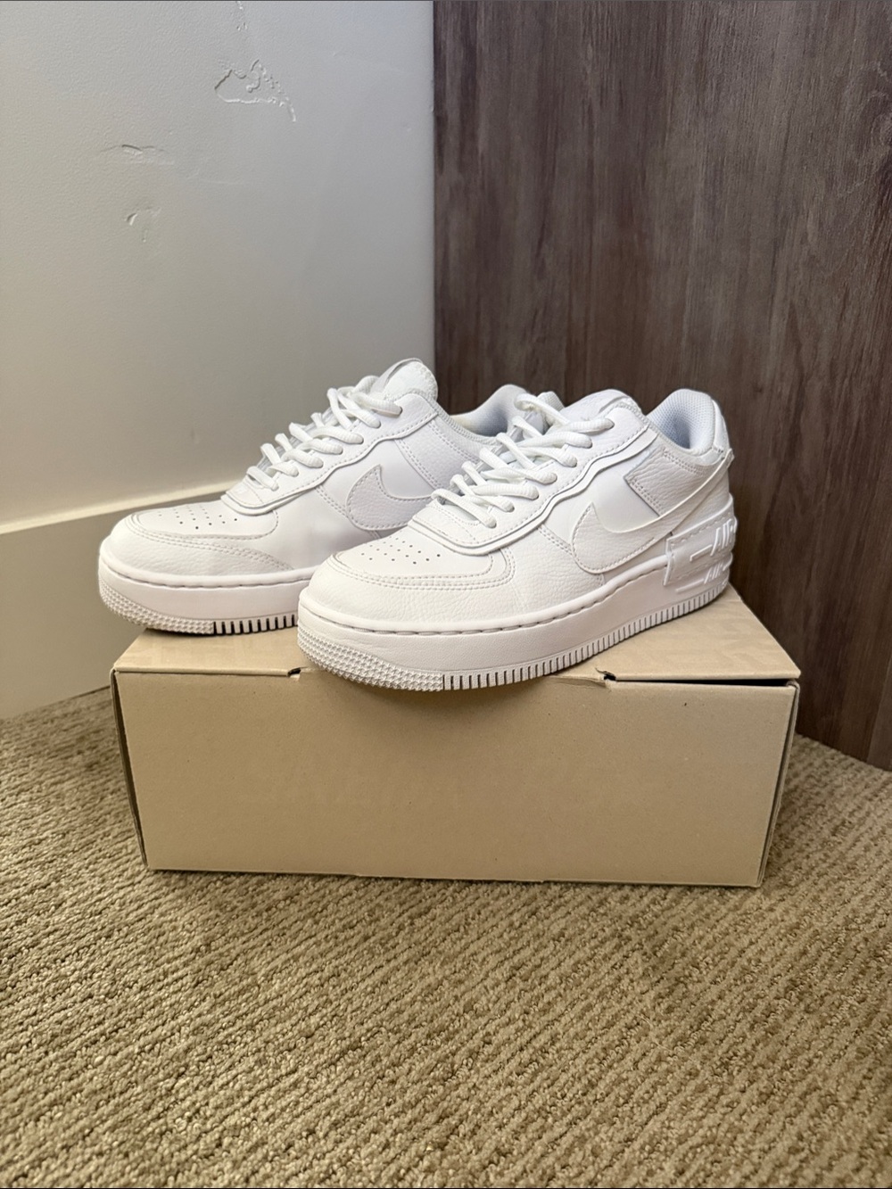 Nike Air Force 1 Shadow Triple White Women's Size 8 - Brand New